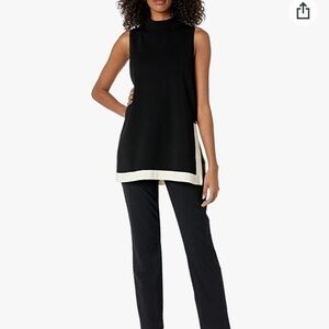 Anne Klein Mockneck Colorblocked SleevelessSweater